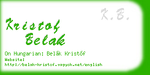 kristof belak business card